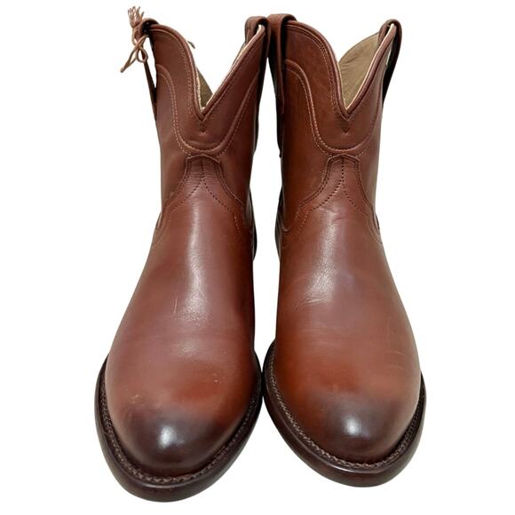 Tecovas Revivals Women’s Leather Roper Boots Bourbon Brown Short Booties 8B - Picture 4 of 16